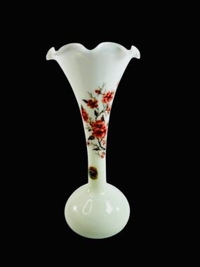 Stelvia Italian Opaline Florentine White Glass Vase Table Bud Home Decor Italy